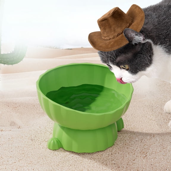 kladzum Multi-colored Plastic Tall Cats Bowls Large-diameter Pet Dog Food Bowls Tip-over Counteractive Liable-to-clean Neck-protecting Puppy Food Bowls Pet Supplies