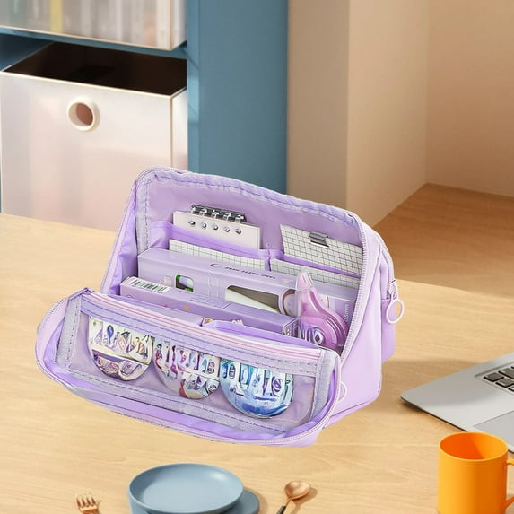 kladzum Nine-layer Large-capacity Pencil Case Students Stationery Box Pencil Bag Concise Multifunctional Pencil Pouch