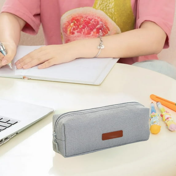kladzum Pencil Pouch Wholesale Environmental Friendly Linen Pencil Case Pures Color Fashion Student Stationery Bag Pencil Bag Linen Stationery Bag