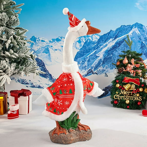 kladzum Porch Goose Outfits Christmas Decorations Gooses Porch Clothes Pet Costume Christmas Set Gooses Standing Outfits for Holiday Decor