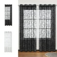 thumbnail image 1 of kladzum Sheer Curtains for Bedroom & Living Room Elegant Stylish Lace Semi Sheer Curtains Scalloped Edges Floral Curtains for Kitchen, Bathroom, Window, Home Room Decor 79"x 39", 1 of 7