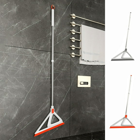 kladzum Silicone Air Broom - Multifunction Squeegee Broom for Floor Sweeping Broom with Detachable Stainless Steel Handle Floor Squeegee - Clean Liquid, Food Mess, Pet Hair Remover