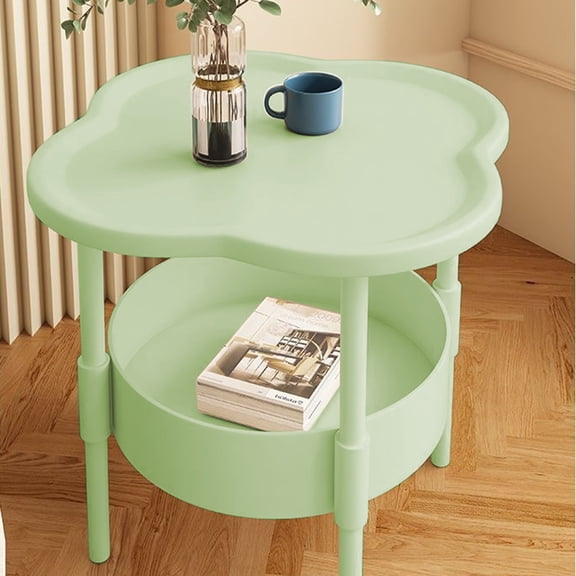 kladzum Small Side Table for Small Space, 2-Tier Nightstand, Mini Table Easy Small Apartment Bedside Table Small Table for Living Room Bedroom Balcony Office