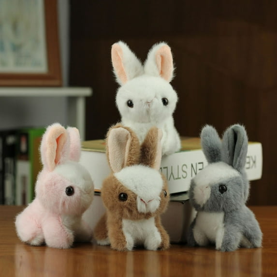 kladzum Small Stuffed Bunny Toys Imitation Bunny Doll Keychain Easter Hanging Pendant for Backpacks Cute Easter Gifts Mini Bunny Decor Birthday Party Supplies