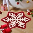 thumbnail image 1 of kladzum Snowflake Christmas Rug 23.6" Round Decorative Floor Mats Nonslip Rocking Chair Rugs Living Room Bedroom Bedside Small Carpet for Holiday Party Decor, 1 of 6