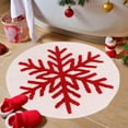 thumbnail image 1 of kladzum Snowflake Christmas Rug 23.6" Round Decorative Floor Mats Nonslip Rocking Chair Rugs Living Room Bedroom Bedside Small Carpet for Holiday Party Decor, 1 of 6