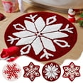 thumbnail image 1 of kladzum Snowflake Christmas Rug 23.6" Round Decorative Floor Mats Nonslip Rocking Chair Rugs Living Room Bedroom Bedside Small Carpet for Holiday Party Decor, 1 of 7