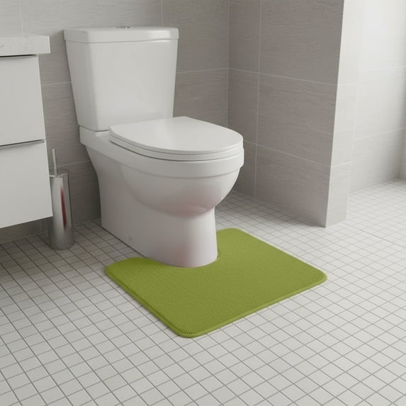 kladzum Soft Foam Bath Mat U Shape Toilet Mats 16x20" Bathroom Rugs Soft Comfortable Water Drying Absorption Non Slide Thick Machines Washable Easier To Dry Dark Shower Mat