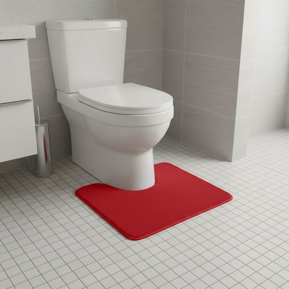 kladzum Soft Foam Bath Mat U Shape Toilet Mats 16x20" Bathroom Rugs Soft Comfortable Water Drying Absorption Non Slide Thick Machines Washable Easier To Dry Dark Shower Mat