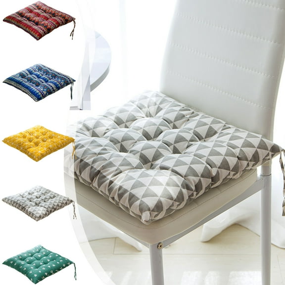 kladzum Square Seat Cushion Chair Pads for Kitchen Dining Chairs, Soft Chair Mat Pillow Cushions with Ties for Office Desk Living Room Chair Cushions
