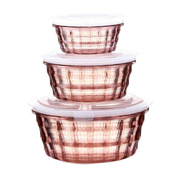 kladzum Straw Fresh-keeping Bowl with Lid Household Microwaveable Round Bento Box Lunch, Food Container Storage Box