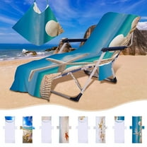 kladzum Summer Beach Chair Covers with Side Pockets Boho Pool Lounge Chair Towel Covers Microfiber Beach Towel for Outdoor Garden Courtyard Patio Beach Supplies