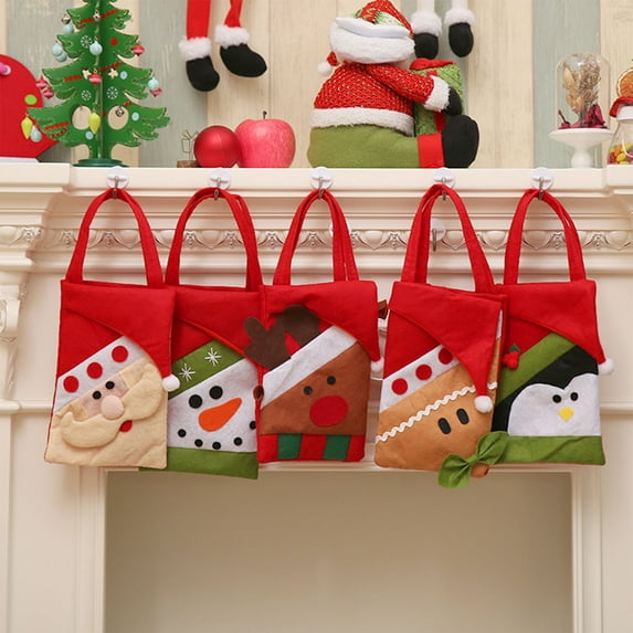 kladzum Super Cute Christmas Gift Bags Christmas Eve Gift Bag 13"x6" Christmas Decorations Christmas Bags for Gifts with Handle, Decor Gifts for Holiday Party Wedding Birthday