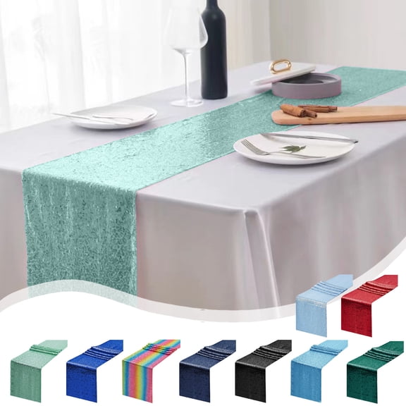 kladzum Table Flag Glitter Wedding Glitter Table Flag for Wedding Parties 12x71 Inches In A Variety of Colors