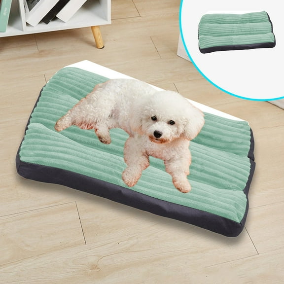 kladzum Thickened Warm Dog Bed 24x18x3 Inches, Soft Cozy Dog Kennel Cat Bed Removable Washable Dog Mat Corduroy Pet Dog/Cat Beds for Indoor Cats Dogs Non Slip Stain Resistants