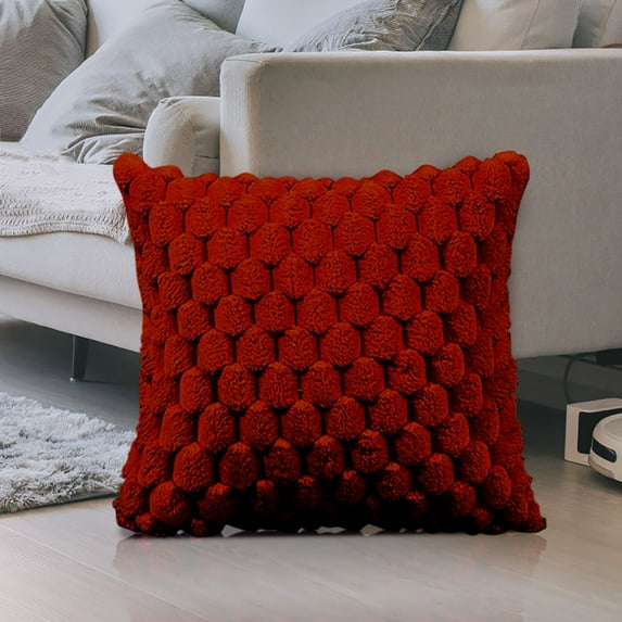 kladzum Throw Pillow Covers Weaving Snowflake Velvet Solid Color Pillow Office Sofa Lumbar Support Pillow Bedside Support Pillowcase Cushion Pillow Case, 19.7x19.7"