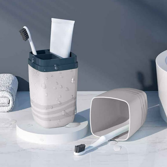 kladzum Toothbrush Cup Toothbrush Holders with Cover Portable Toothbrush Holder Travel Toothbrush Case and Carrier for Bathroom, Detachable Structure Easy to Clean Mouthwash Cups