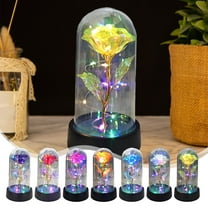 kladzum Valentine's Day Her Colorful Rose Flower Valentine Love Flowers Mom Mother's Women's Birthday Gifts Colorful Artificial Flower Gift Led Light, Nightstand Decor
