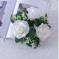 thumbnail image 1 of kladzum Valentine's Day Rose Candle Rings Wreaths Artificial Flowers Mini Rings Garland Silk Flower Ring Leaf Candle Wreath for Wedding Home Party Table Candlestick Decorations, 1 of 5