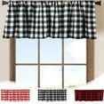 thumbnail image 1 of kladzum Window Valances Window Decor 15x55" Curtains Valances Ink White Red Lattice Window Valance Cottage Layout Curtain Decoration Curtain Valance for Kitchen Bathroom Living Room, 1 of 7