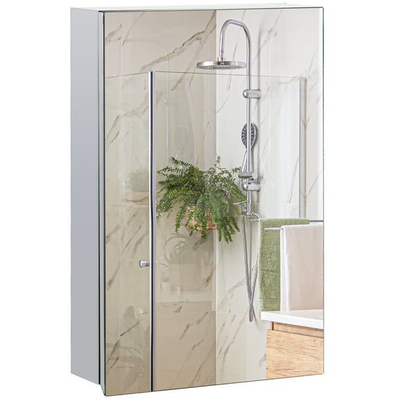 kleankin Bathroom Mirror with Storage Shelves, Bathroom Wall Cabinet