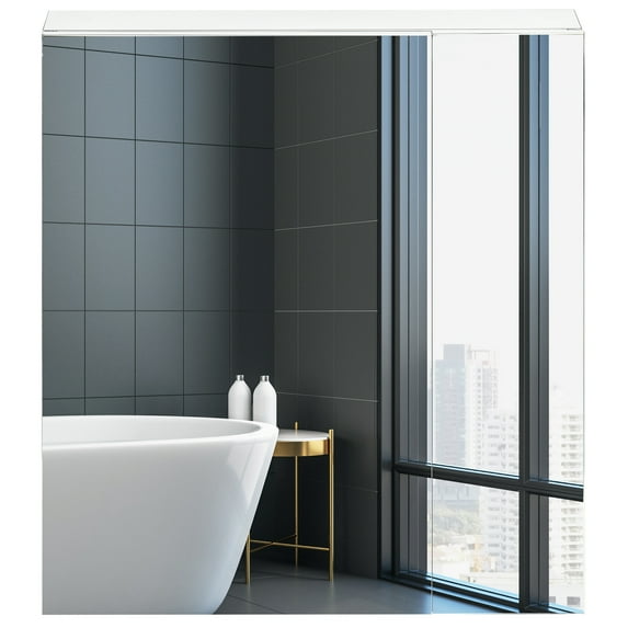 kleankin Bathroom Mirror with Storage Shelves, Bathroom Wall Cabinet