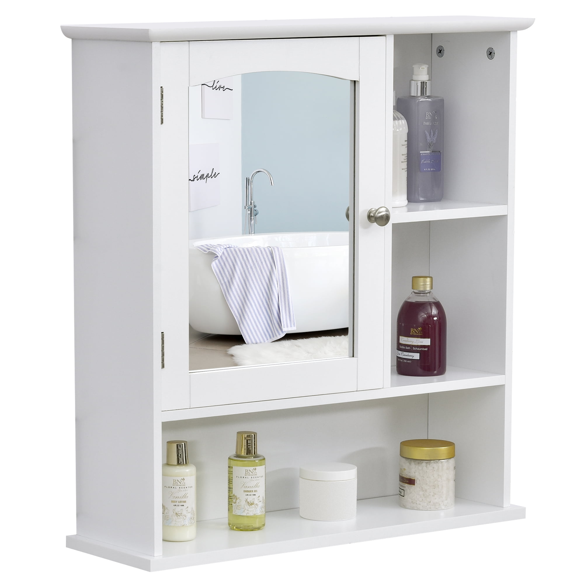 Style Selections 22.95-in W x 64.25-in H x 7.32-in D White MDF Over-the-Toilet Etagere | 6923WWMV