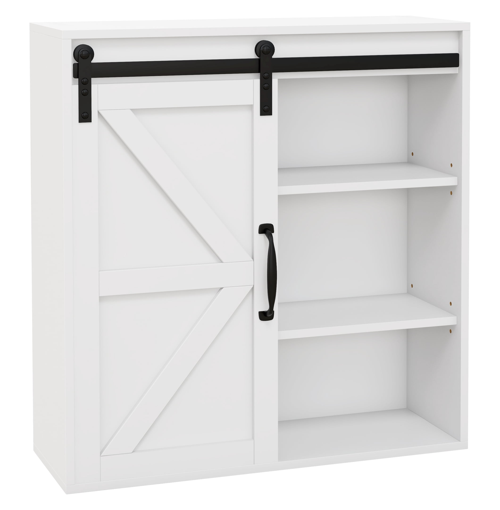 kleankin Farmhouse Bathroom Wall Cabinet, Medicine Cabinet with Sliding ...
