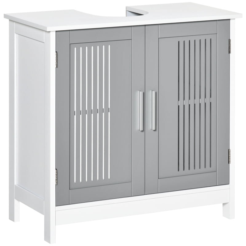 kleankin Modern Under Sink Cabinet with 2 Doors, Pedestal Under Sink ...