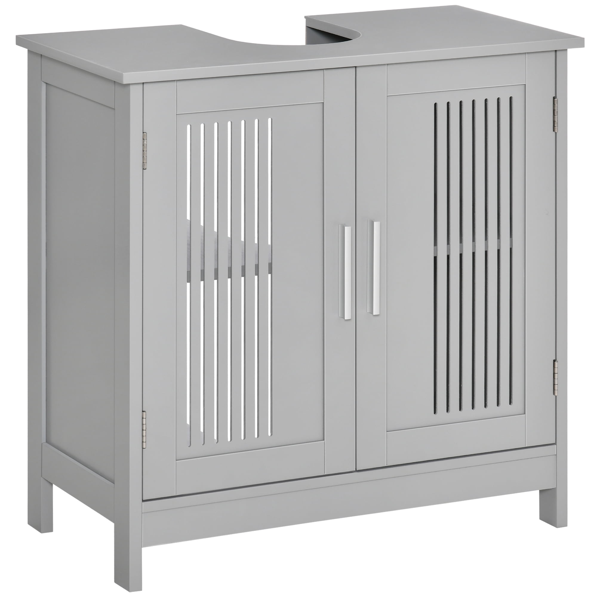 kleankin Modern Under Sink Cabinet with 2 Doors, Pedestal Under Sink Bathroom Cupboard, Bathroom ...