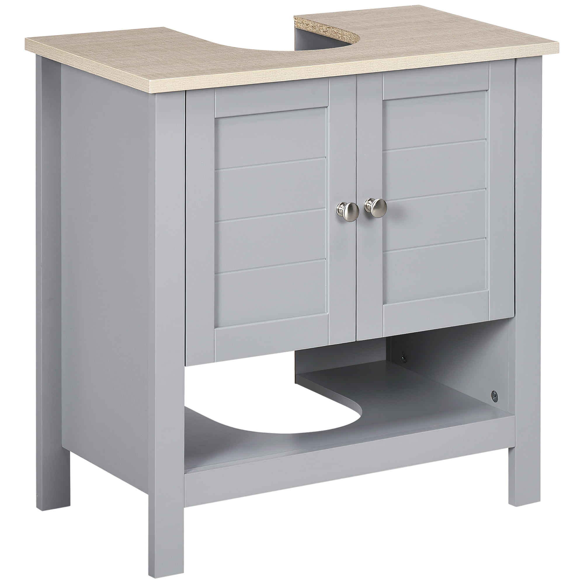 Buy WestWood Bathroom Vanity Unit Under Sink Wash Basin Cabinet Storage  Shelving Floor Standing Wooden Cupboard Grey BFR04 Online at  desertcartDenmark