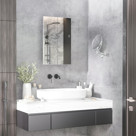 kleankin Recessed Medicine Cabinet Storage, Bathroom Mirror Cabinet