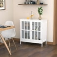 thumbnail image 1 of kleankin Sideboard Buffet, Storage Cabinet with 2 Doors, Credenza for Multifunction in Kitchen, Console, Living Room, White, 1 of 8