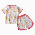 thumbnail image 1 of kmaduk 100% Organic Cotton Baby Short Sleeve Pajama Sets, Toddler Boy Girl 2-Piece Sleepwear Watermelon Red,Size 12-18 Months, 1 of 4