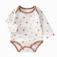 thumbnail image 1 of kmaduk 100% Organic Cotton Baby Side Snap Kimono Onesie Bodysuit With Mitten Cuffs (Coffee,18-24Months), 1 of 9