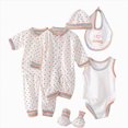 thumbnail image 1 of kmaduk 8Pcs Unisex Baby Cotton Layette Outfit Set Newborn Layette Gift Set Baby Cotton Clothes Suit for Newborn to 3 Months, 1 of 4