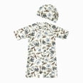 thumbnail image 1 of kmaduk Baby Rash Guard Swimsuit Boy Girl with Sun Hat Infant Short Sleeve One Piece Zipper Sunsuit Toddler Swimwear (White, 4-5 Years), 1 of 5