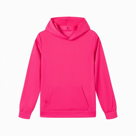 kmaduk Boys Pullover Hoodie Sweatshirts for Kids, Teen Boys 5-16 Years (Hot Pink, 11-12 Years)