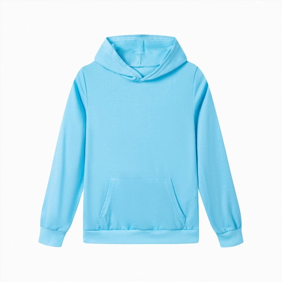 kmaduk Boys Pullover Hoodie Sweatshirts for Kids, Teen Boys 5-16 Years (Light Blue, 5-6 Years)