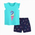 thumbnail image 1 of kmaduk Girl Clothes Toddler Girls Summer Outfit Heart Tank Top+Pink Shorts 2 Piece Clothing for Girl 1 2 3 4 5 6 7 T Blue,Size 4-5 Years, 1 of 6