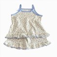 thumbnail image 1 of kmaduk Girls Toddler Baby Summer Clothes 3 6 12 18 Months 2T 3T 4T 5T Girls Outfits Sleeveless Tank Top and Shorts Set Blue,Size 6-12 Months, 1 of 4