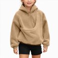 thumbnail image 1 of kmaduk Kids Pouch Hoodie-Kokopaws Pet Hoodies with Dog Pouch Girls Pullover Animal Holder Long Sleeve Tops (Khaki, 3-4 Years), 1 of 6