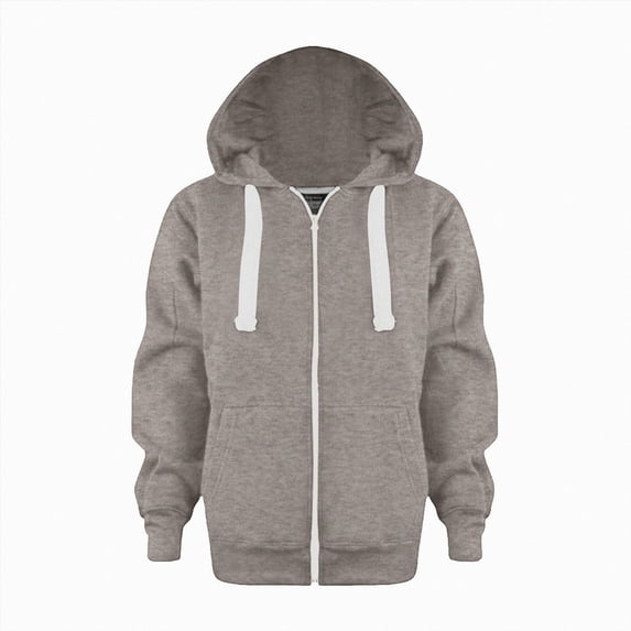 kmaduk Kids Zip Up Hoodie Back To School Uniform for Boys Girls Zipper Oversized Long Sleeve Fall Pockets Hooded Sweatshirts Jackets (Coffee, 9-10 Years)