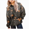 thumbnail image 1 of kmaduk Light Camo Hoodies for Teen Girls Cute Sweatshirt Maple Leaf Print Oversized Fleece Sweatshirts Pullover Tops with Pocket (Light Yellow, 7-8 Years), 1 of 6
