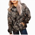 thumbnail image 1 of kmaduk Light Camo Hoodies for Teen Girls Cute Sweatshirt Maple Leaf Print Oversized Fleece Sweatshirts Pullover Tops with Pocket (Black, 10-11 Years), 1 of 6