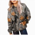 thumbnail image 1 of kmaduk Light Camo Hoodies for Teen Girls Cute Sweatshirt Maple Leaf Print Oversized Fleece Sweatshirts Pullover Tops with Pocket (Yellow, 7-8 Years), 1 of 6