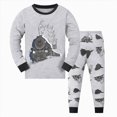 thumbnail image 1 of kmaduk Little Boys Pajamas for Toddler Clothes Set Train Sleepwear Long Sleeve 100% Cotton 2 Piece Kids Pjs Size 1-10 Years (Grey, 5-6 Years), 1 of 9