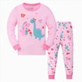 thumbnail image 1 of kmaduk Little Boys Pajamas for Toddler Clothes Set Train Sleepwear Long Sleeve 100% Cotton 2 Piece Kids Pjs Size 1-10 Years (Pink, 8-9 Years), 1 of 9