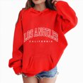 thumbnail image 1 of kmaduk Los Angeles Hoodies for Teen Girls Letter Print Graphic Hoodie Long Sleeve Hooded Sweatshirt Casual Pullover Tops 4-13Years (Red, 7-8 Years), 1 of 4