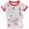 thumbnail image 1 of kmaduk Toddler Baby Boy Girls Summer Outfit Short Sleeve T-Shirt Tops Elastic Waist Shorts Set Baby Boys Clothes For 1t 2t 3t 4t 5t 6t Cartoon Print 2PCS Set size 2-3 Years, 1 of 5
